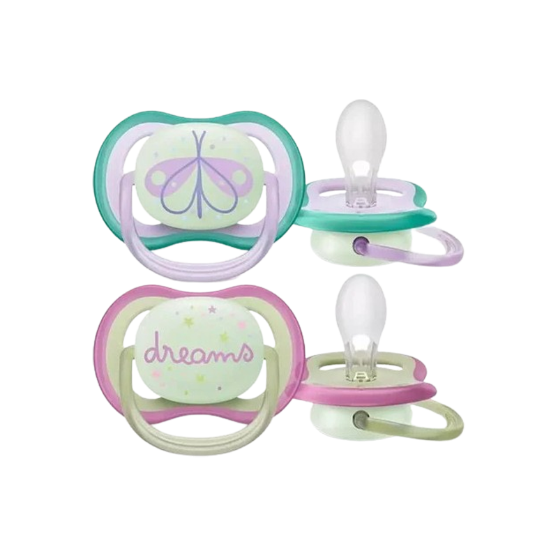 Chupetes ortodónticos Avent Ultra Air Nighttime 2 0-6 meses mixtos