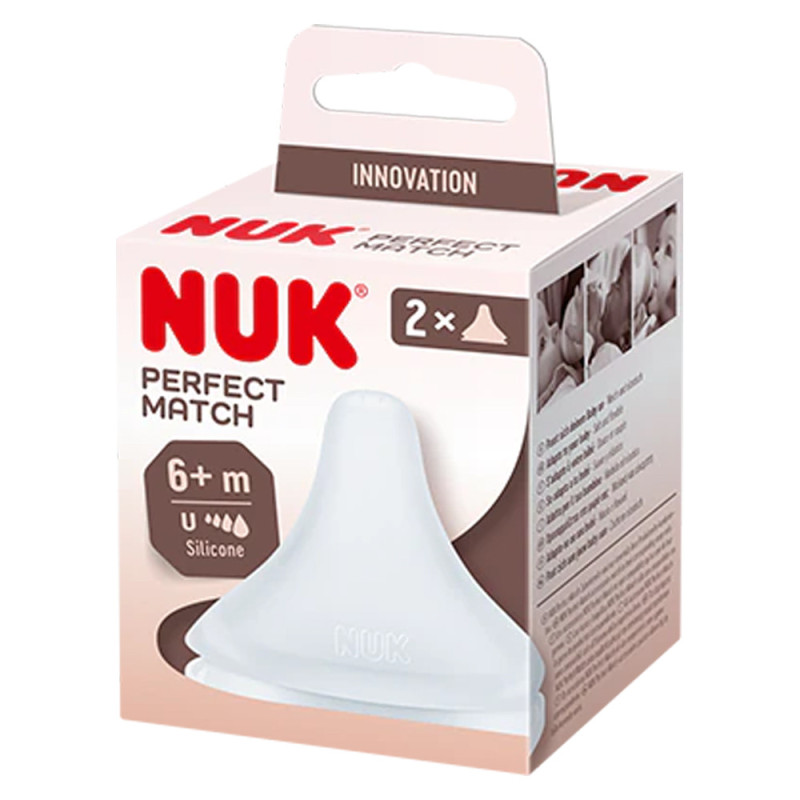 NUK Perfect Match Chupete de silicona 6 meses flow control 2 piezas