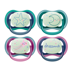 Chupetes Avent Ultra Air Nighttime 2 Ortodónticos 6-18 meses mixtos