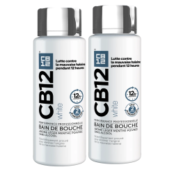 CB12 Enjuague bucal de menta blanca sin alcohol envase 2x250ml