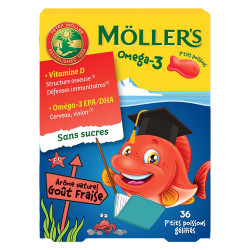 Möller's Omega-3 P'tits Poissons goût Fraise 36 gommes