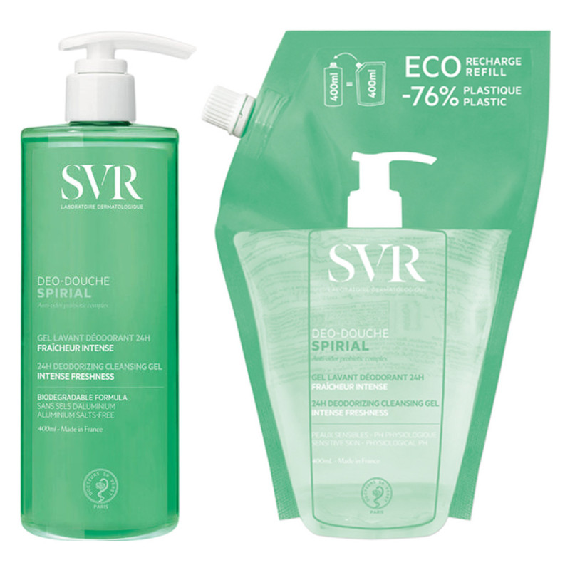 SVR Spirial Deo-Douche Gel limpiador 400ml + Eco-recarga 400ml