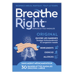Tiras nasales Breathe Right Original, grandes, caja de 30