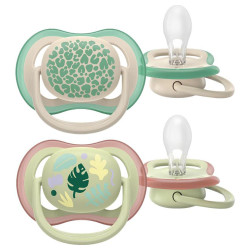 Chupete Avent Ultra Air Chupetes ortodónticos mixto verde 6 - 18 meses lote de 2