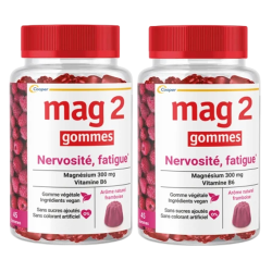 Cooper MAG2 nerviosismo fatiga sabor frambuesa paquete de 2x45 gominolas