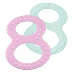 NUK Anillos de dentición blandos y duros x2