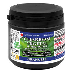 Vecteur Santé Charbon Vegetal Super Activé Granulés 200gr