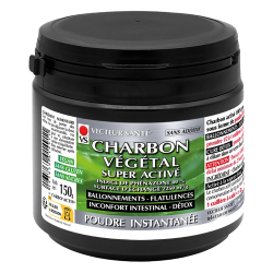 Vecteur Santé Charbon végétal Super activé  Poudre Instantanée 150gr