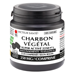 Vecteur Santé Carbón vegetal superactivado 200 comprimidos