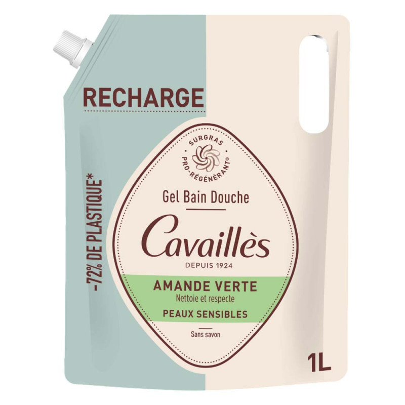 Gel de Baño y Ducha Cavaillès Eco-Refill Almendra Verde 1L