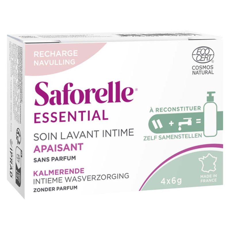 Saforelle Essential Suavizante cuidado de limpieza íntima recambio 4 sticks