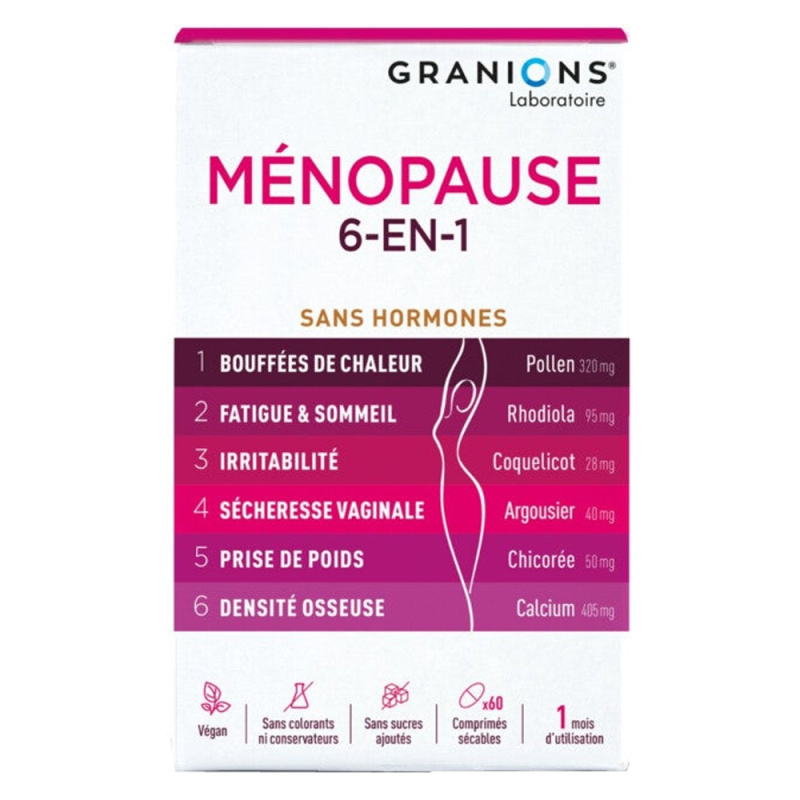 Granions Menopausia 6en1 - 60 comprimidos 1 mes