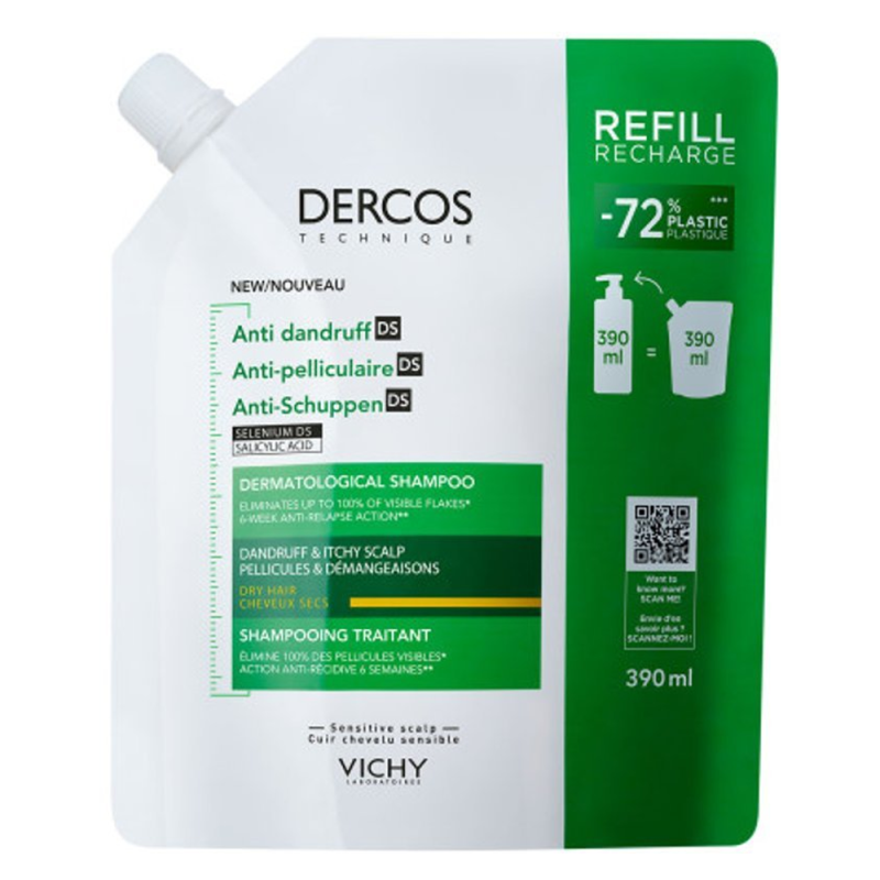 Vichy Dercos Champú Anticaspa Eco-Recarga Cabellos Secos 390ml