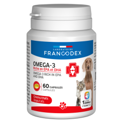 Francodex Capsules Omega-3 chiens chats 60 capsules