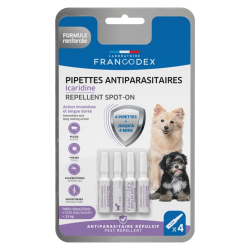 Francodex Icaridine Spot-on petits chiens / chiots 4 x 1,2ml