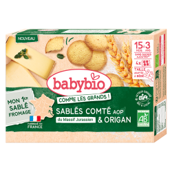 Babybio Sablés Comté du Massif Jurassien & Origan 16 biscuits
