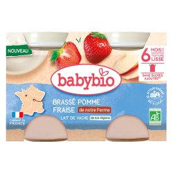 Babybio Brassé Pomme Fraise 6 mois+ petits pots 2x130gr