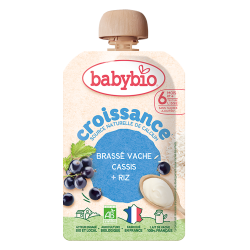 Babybio Brassé Croissance Cassis Riz 6 mois+ gourde 100gr