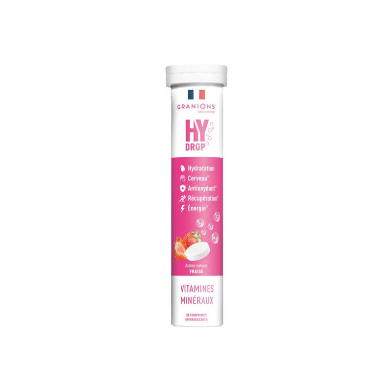 Granions Hydrop 5 en 1 comprimidos de hidratación fresa 20 comprimidos