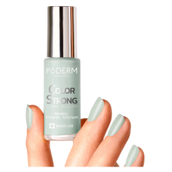 Poderm Esmalte de Uñas Color Fuerte Endurecedor Suave salvia 8ml
