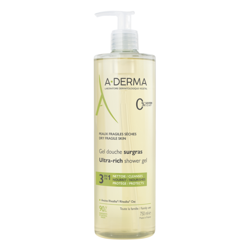 A-Derma Gel de Ducha 3 en 1 Supergraso - 750ml