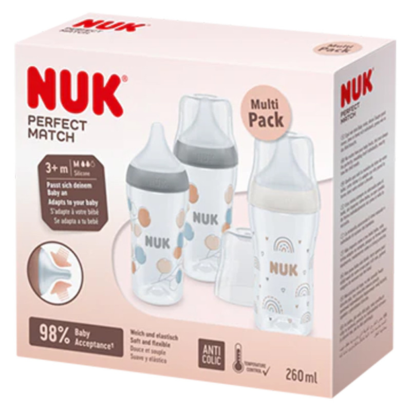NUK Perfect Match Multi Pack 3 Botellas 260ml