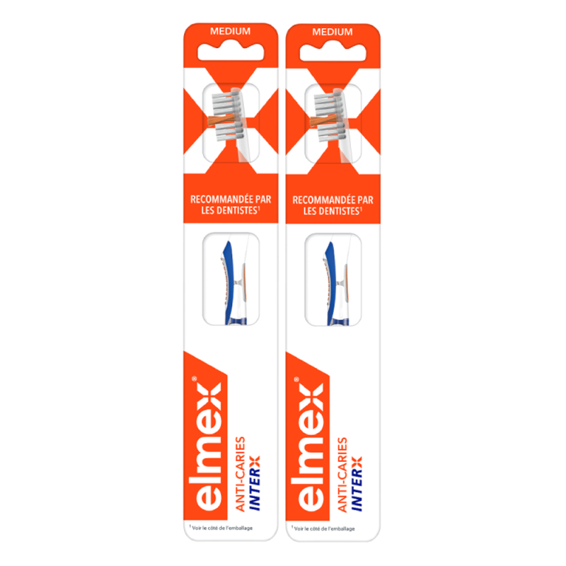 Elmex Anticaries InterX Cepillo de Dientes Suave Juego de 2