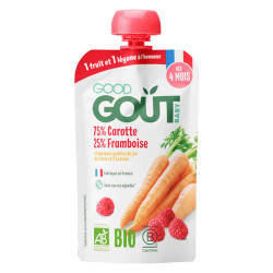 Good Goût Organic Zanahorias Frambuesas Biberón a partir de 4 meses 120gr