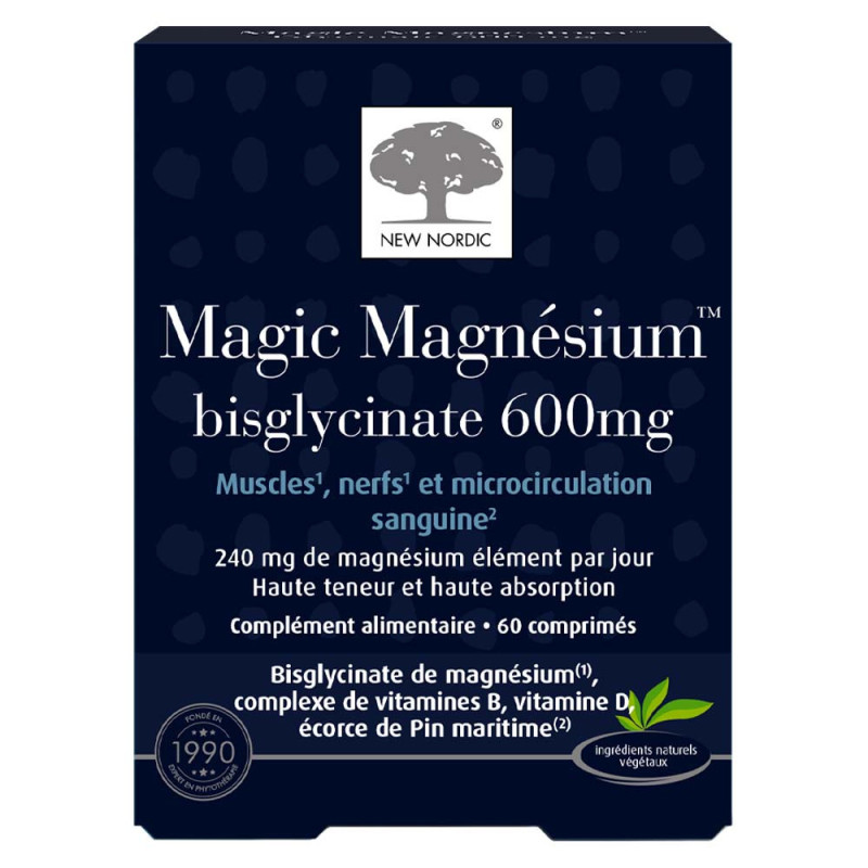 Nuevo Nordic Magic Magnesio Bisglicinato 600mg 60 comprimidos