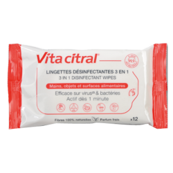 Vita Citral 12 toallitas desinfectantes 3 en 1