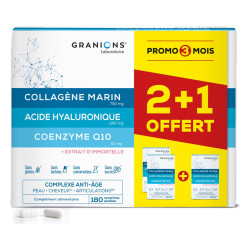 Granions Complejo antienvejecimiento con colágeno, ácido hialurónico y coenzima Q10, 180 comprimidos