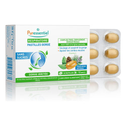 Puressentiel Respiratorio: pastillas para la garganta sin azúcar, 18 unidades