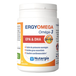 Nutergia Ergyomega Omega 3 - Complemento alimenticio con EPA y DHA, 60 cápsulas