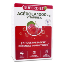Superdiet Acerola 1000 + Vitamina C, 30 comprimidos efervescentes