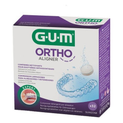 Sunstar GUM Ortho Aligner Pastillas limpiadoras, 32 unidades