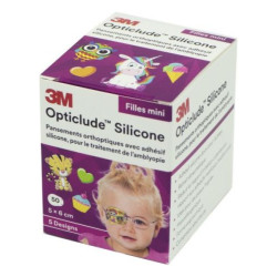 Solventum Opticlude Design Girl: mini bandejas ortópticas de silicona 5 x 6 cm, paquete de 50