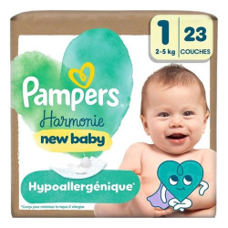Pampers Harmonie, pañales talla 1 (2-5 kg), 23 pañales