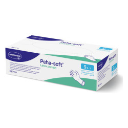 HARTMANN Peha-soft Latex Protect: guantes de exploración sin talco, talla S, 100 unidades