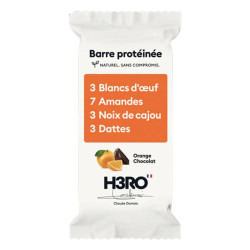H3RO Barrita proteica de naranja y chocolate, 52 g