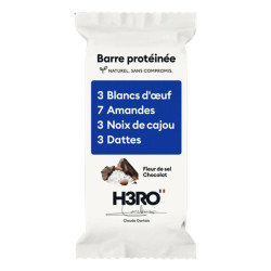 H3RO Barrita proteica de chocolate con flor de sal, 52 g