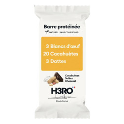 H3RO Barrita proteica de cacahuetes salados con chocolate, 52 g