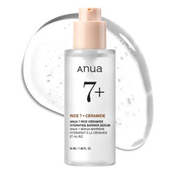 Anua Rice Ceramide 7 Hydrating Barrier Serum, Suero hidratante protector, Ácido hialurónico, Niacinamida, Sin perfume, No