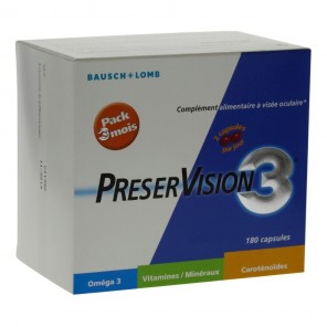 Bausch & Lomb Preservision 3 complemento alimenticio para los ojos 180 cápsulas