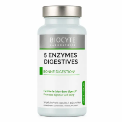 Biocyte Santé 5 Enzimas digestivas, 30 cápsulas