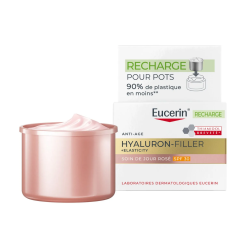EUCERIN HYALURON-FILLER + ELASTICITY - Recambio de crema de día rosada antiedad con SPF 30 - 50 ml