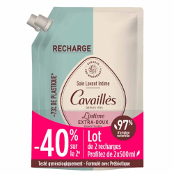 Cavaillès Intime Eco-Recambio de gel de baño hidratante 2 x 500 ml