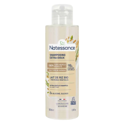 Champú extra suave con leche de arroz Natessance, 100 ml