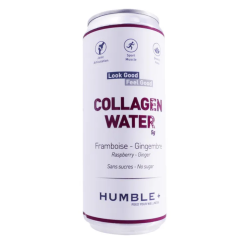 HUMBLE Agua con gas y colágeno - Frambuesa y jengibre, 33 cl