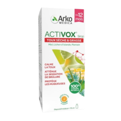 ARKOMEDICA Jarabe Activox para la tos seca y productiva, con aroma natural a naranja. A partir de los 12 meses
