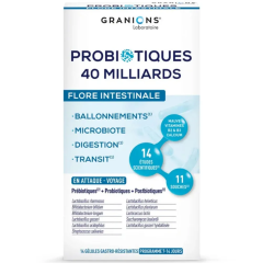 Granions Probióticos para la flora intestinal durante los viajes - Envase para 7 días, 14 cápsulas